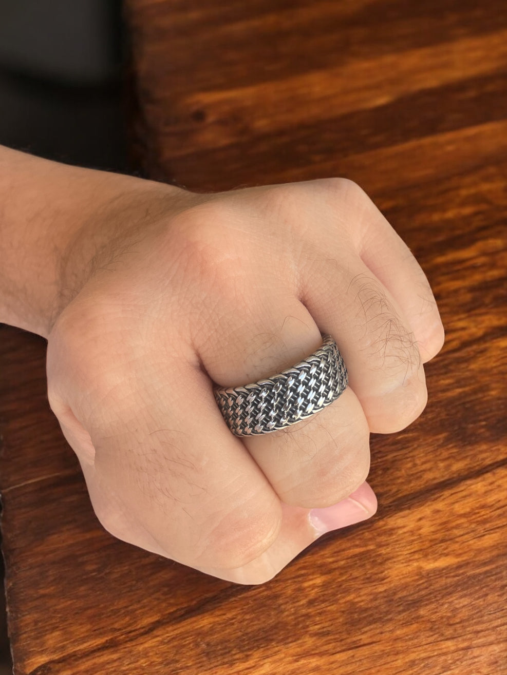 Anel Masculino 10mm Prata 08796
