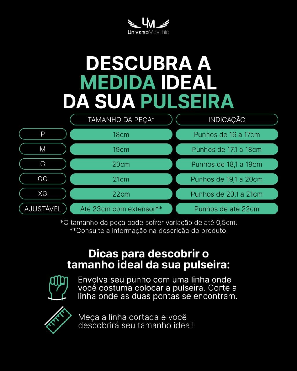 Pulseira Masculina Black - Universo Maschio