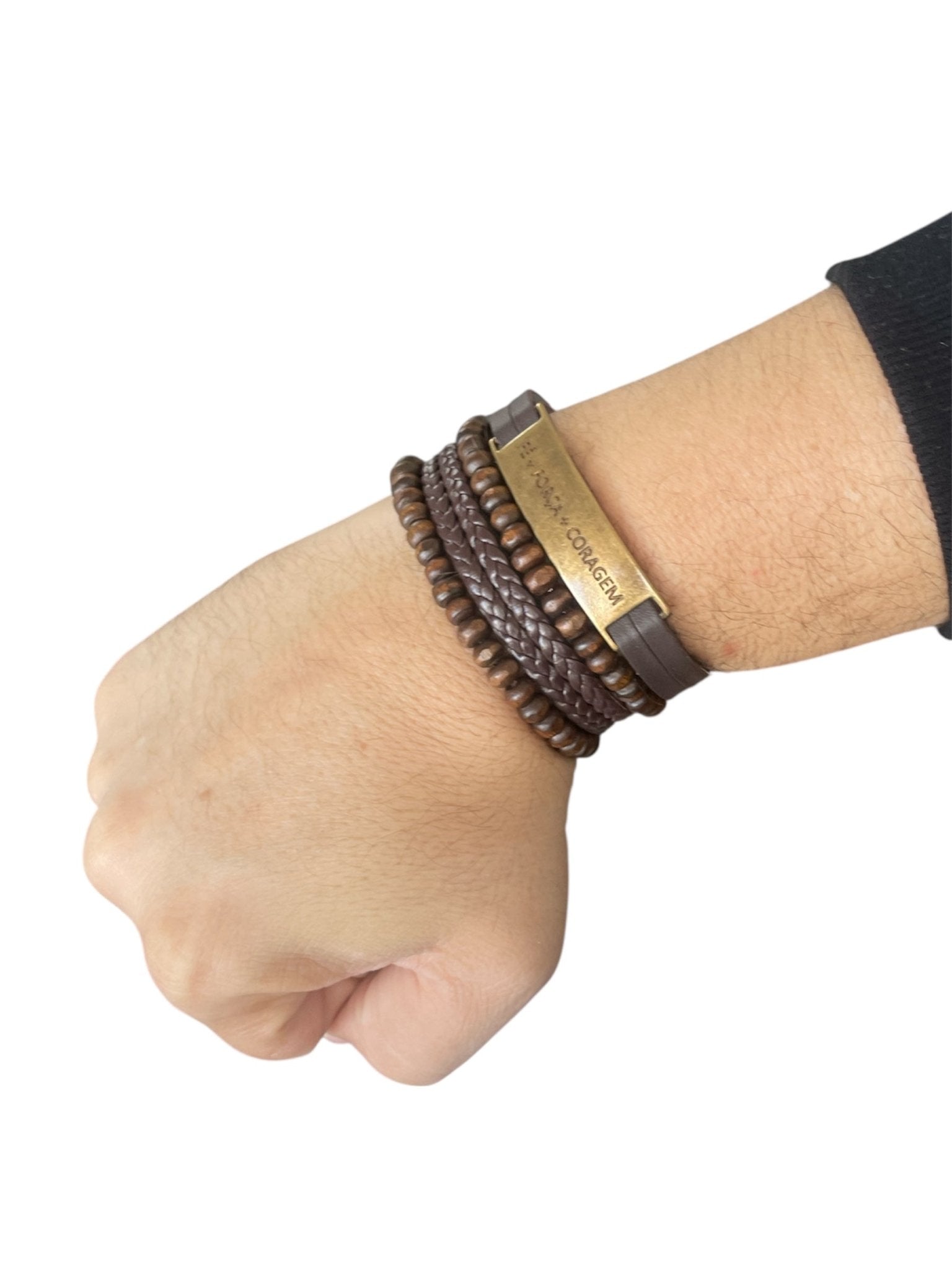 Kit de Pulseiras Fé. Força e Coragem 06265 - Universo Maschio