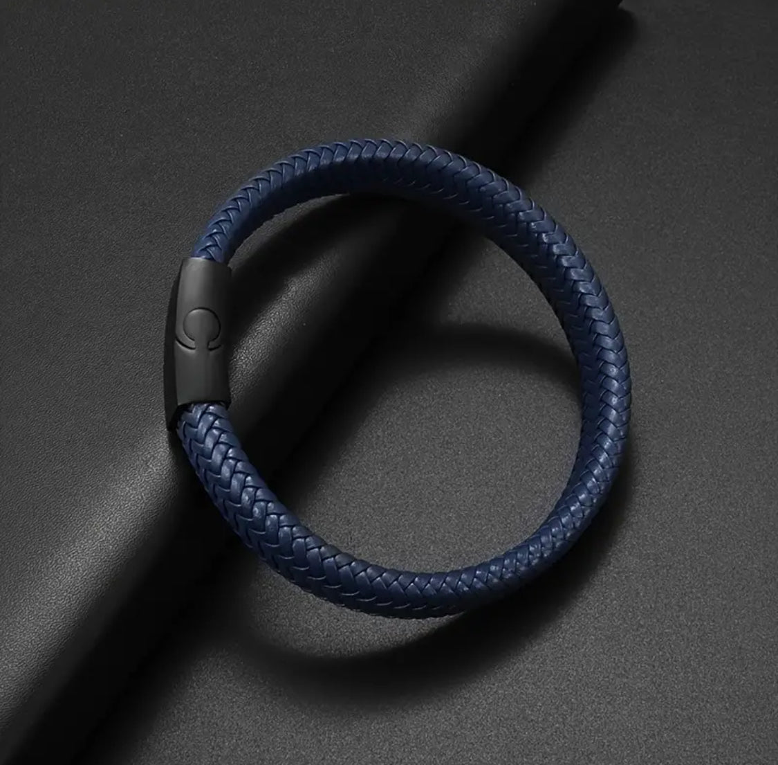 Pulseira Masculina Preta Krabi Azul Marinho - Universo Maschio