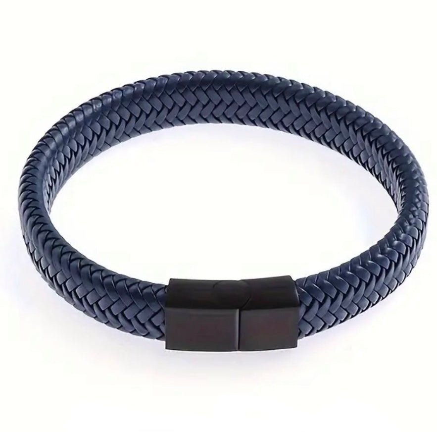 Pulseira Masculina Preta Krabi Azul Marinho - Universo Maschio