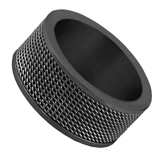 Anel Masculino de Aço 10mm Preto - Universo Maschio