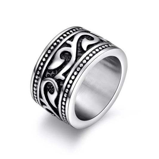 Anel Vintage 14mm de Aço Masculino - Universo Maschio