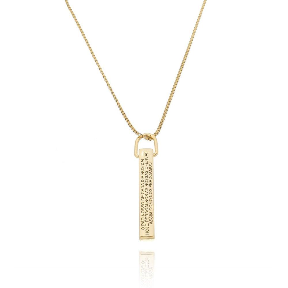 Cordão de Metal Pai Nosso Dourado. Cod. 05625 - Universo Maschio