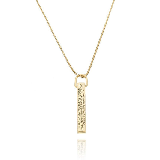 Cordão de Metal Pai Nosso Dourado. Cod. 05625 - Universo Maschio