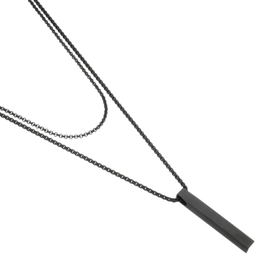 Cordão Masculino Duplo Black - Universo Maschio