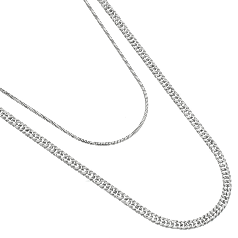 Cordão Masculino Duplo Silve - Universo Maschio