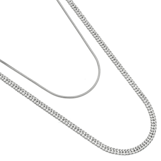 Cordão Masculino Duplo Silve - Universo Maschio