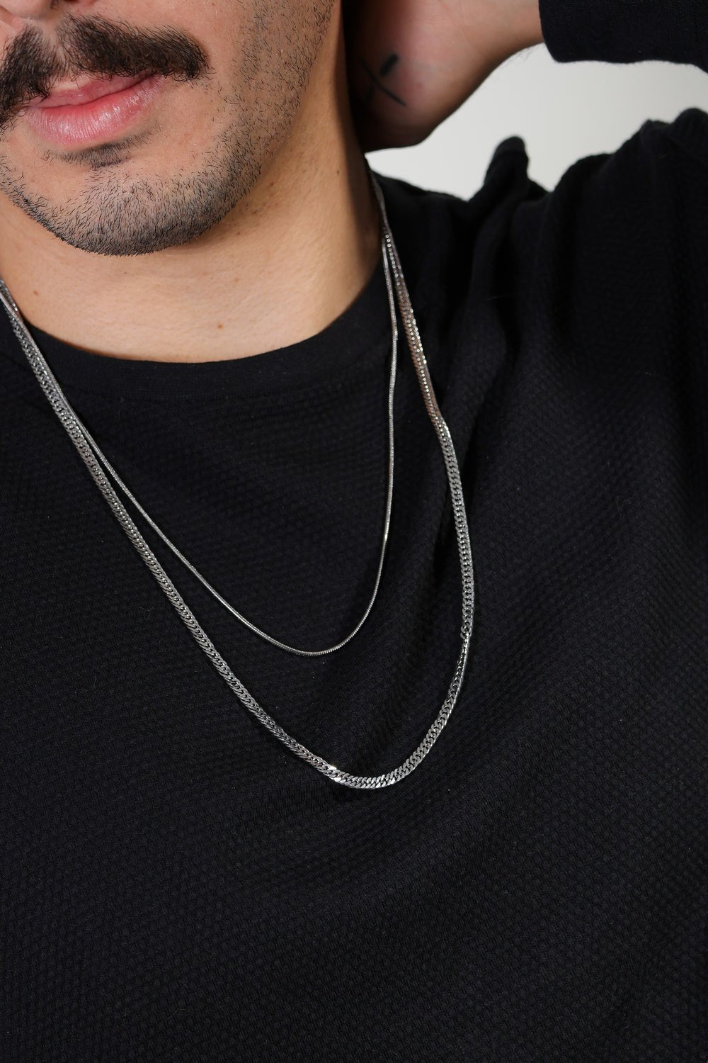 Cordão Masculino Duplo Silve - Universo Maschio