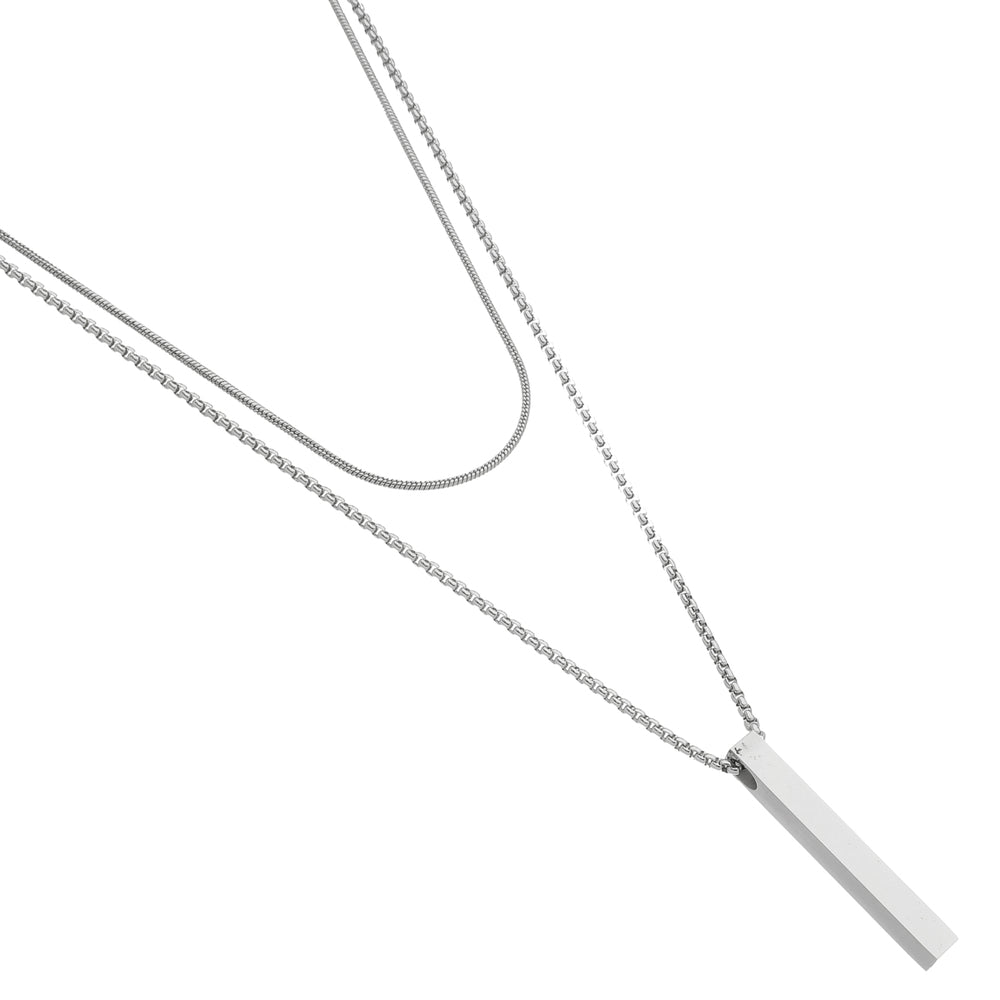 Cordão Masculino Duplo Silver - Universo Maschio