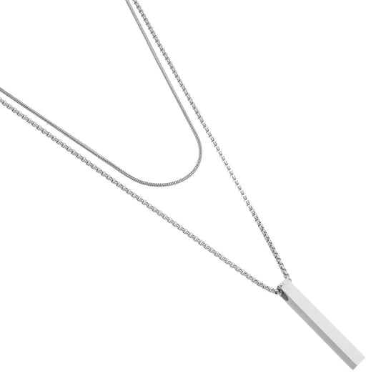 Cordão Masculino Duplo Silver - Universo Maschio