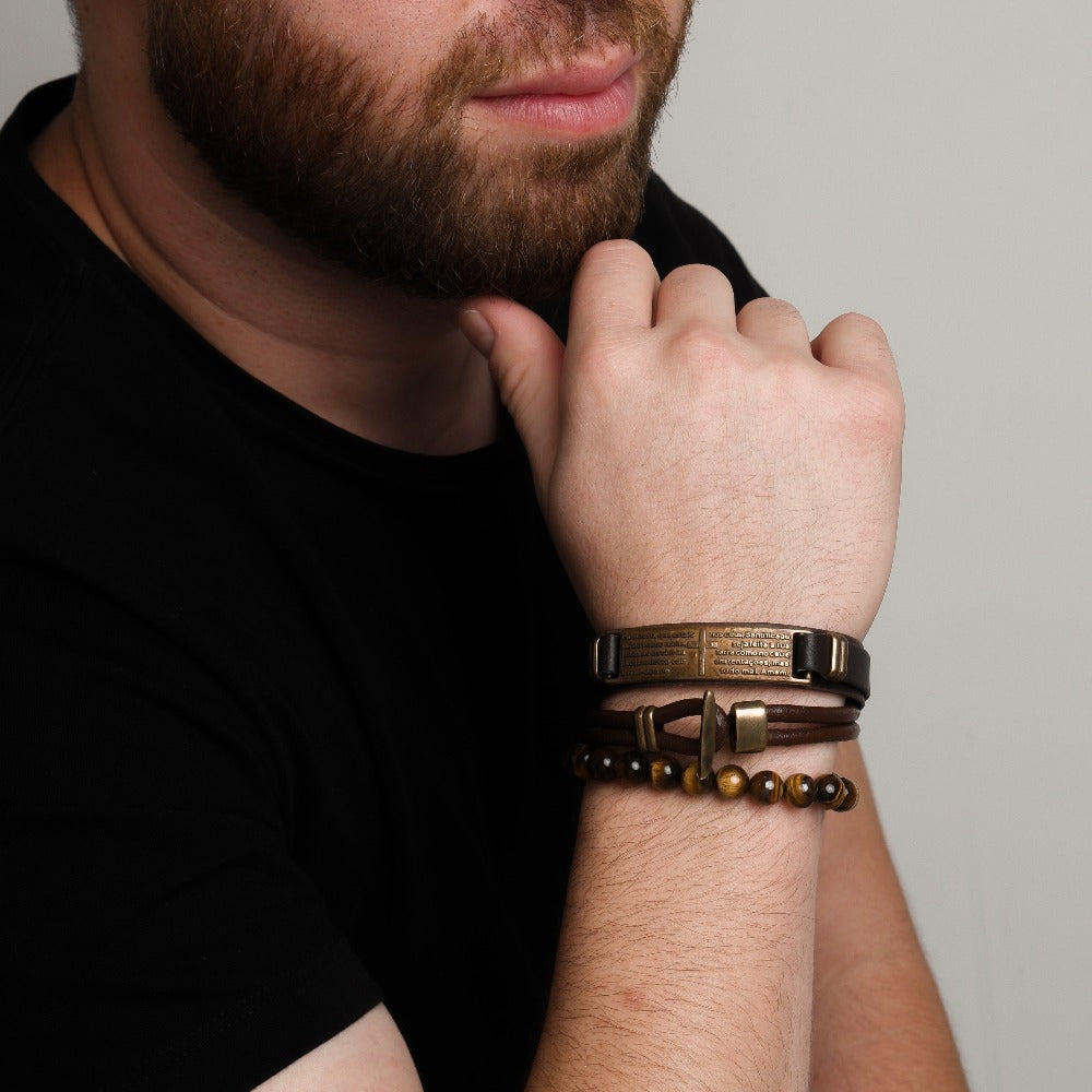 Kit de Pulseiras Masculino Oração do Pai Nosso - Universo Maschio