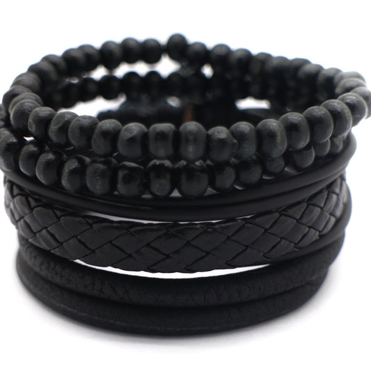 Kit de Pulseiras Masculinas Preta - Universo Maschio