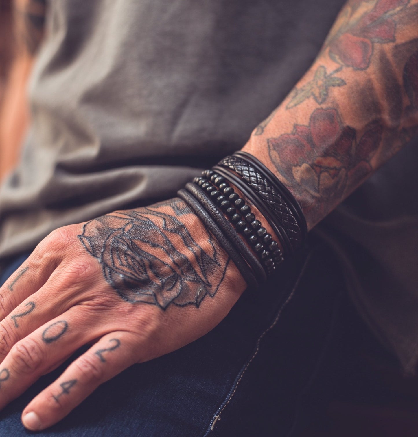 Kit de Pulseiras Masculinas Preta - Universo Maschio