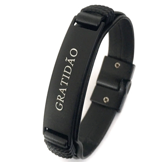 Pulseira de Couro Gratidão Universo Maschio Cod. 06678 - Universo Maschio