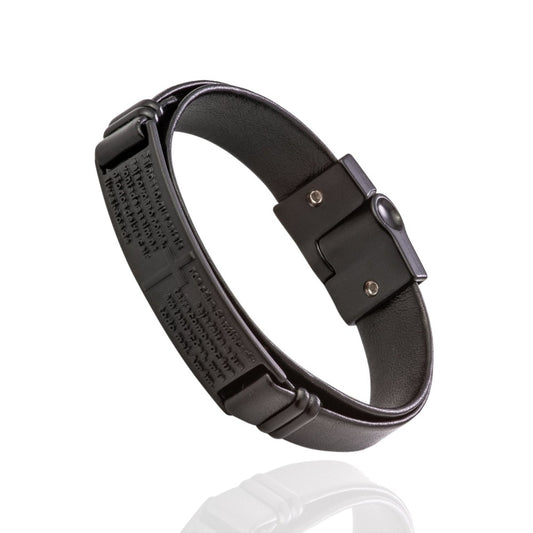 Pulseira de Couro Pai Nosso Black Universo Maschio Cod. 06871 - Universo Maschio