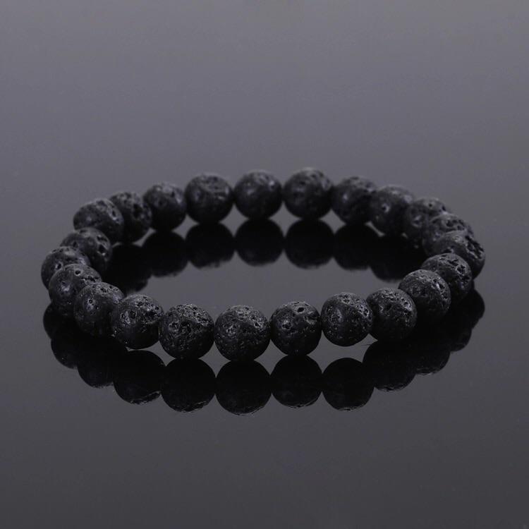 Pulseira Pedra Natural vulcânica 8mm Universo Maschio Cod. 06417 - Universo Maschio